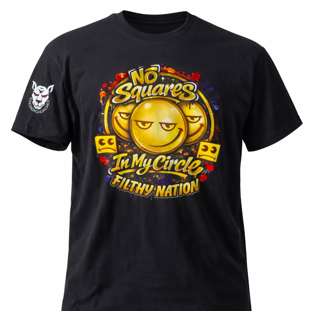 Alternative view of Filthy's  "No squares in my circle"   Premium Tee